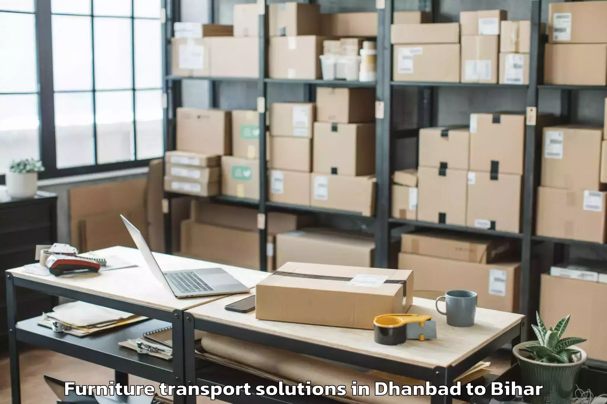 Quality Dhanbad to Sahebpur Kamal East Furniture Transport Solutions